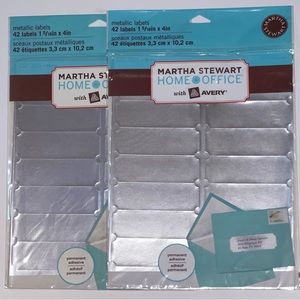 Set of 2 Martha Stewart Home Office Avery Metallic Labels, 42 Labels